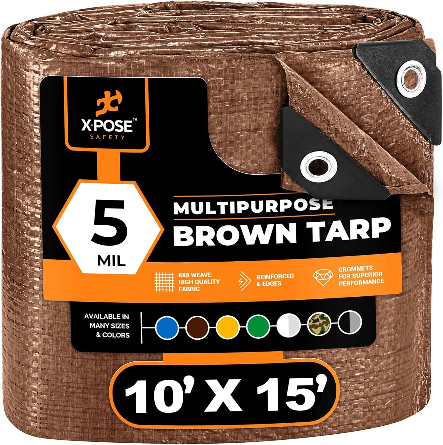Multipurpose Protective Cover Brown Poly Tarp 10' x 15' - Durable, Water Resistant, 5 Mil Thick Polyethylene
Multipurpose Protective Cover Brown Poly Tarp 10' x 15' - Durable, Water Resistant, 5 Mil Thick Polyethylene