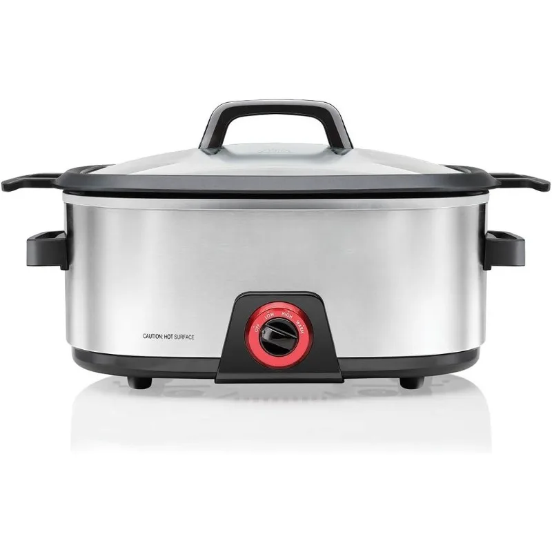 6-Quart Slow Cooker, Electric Countertop Cooking, Stovetop & Oven-Safe Removable Insert for Browning & Sautéing, Family-
6-Quart Slow Cooker, Electric Countertop Cooking, Stovetop & Oven-Safe Removable Insert for Browning & Sautéing, Family-
