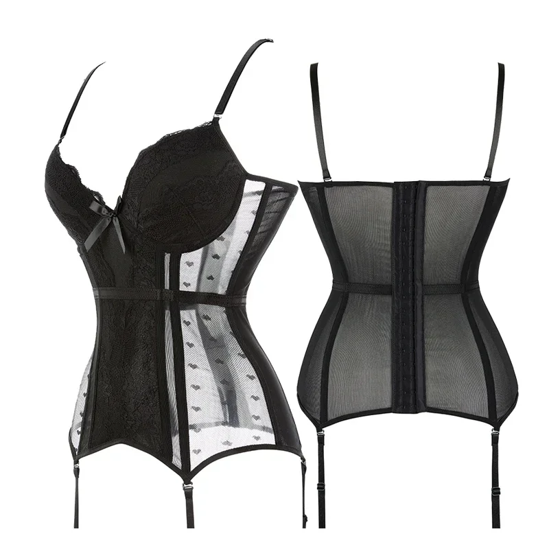 Adjustable Straps Lingerie Basque Women's Padded Underwired Corset Bustier Top with Suspenders Underbust Corset
Adjustable Straps Lingerie Basque Women's Padded Underwired Corset Bustier Top with Suspenders Underbust Corset