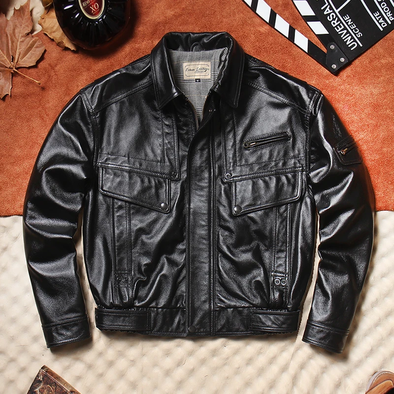 2025 trendy fashion first-layer cowhide air force flight suit men's calfskin lapel short slim-fit jacket мотокуртка мужская
2025 trendy fashion first-layer cowhide air force flight suit men's calfskin lapel short slim-fit jacket мотокуртка мужская