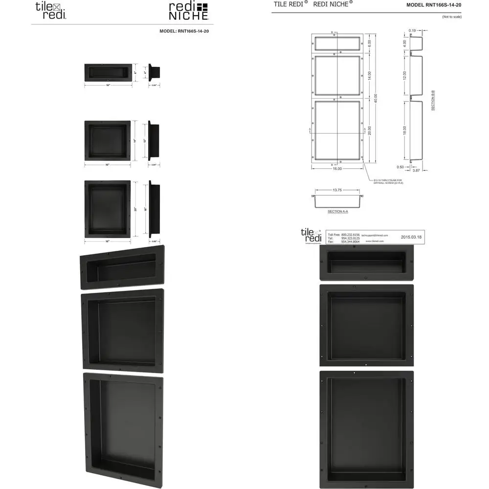 Triple Recessed Shower Shelf - Black, 3 Shelves, 16 x 40 x 4
Triple Recessed Shower Shelf - Black, 3 Shelves, 16 x 40 x 4