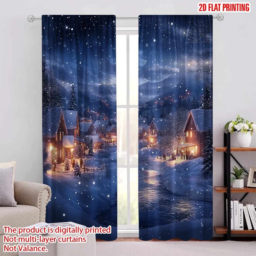 2pcs 2D flat printing Merry Christmas Popular Drapes Shining lights_ blue skies and snowflakes Polyester Without Electricity
2pcs 2D flat printing Merry Christmas Popular Drapes Shining lights_ blue skies and snowflakes Polyester Without Electricity