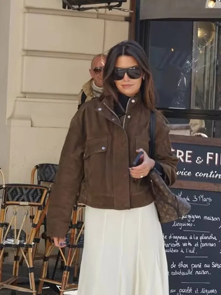 HH женская осенняя уличная модная замшевая текстурированная куртка с длинными рукавами и высоким воротом, карманами, декоративная молния, винтажные пальто 
HH женская осенняя уличная модная замшевая текстурированная куртка с длинными рукавами и высоким воротом, карманами, декоративная молния, винтажные пальто