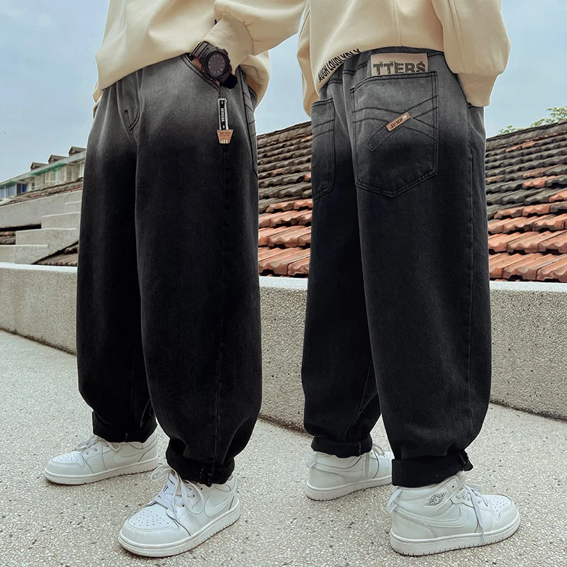 Spring Autumn Fashion Kids Distressed Baggy Jeans for Tween Boys Cool Gradient Black Denim Pants Children Casual Jeans Trousers
Spring Autumn Fashion Kids Distressed Baggy Jeans for Tween Boys Cool Gradient Black Denim Pants Children Casual Jeans Trousers