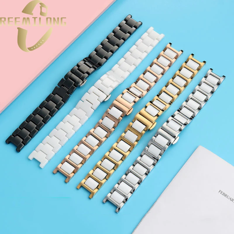 Ceramic or Stainless steel mosaic ceramics watchstrap 14 18 20mm Universal multi-size watchband concave interface For any brands
Ceramic or Stainless steel mosaic ceramics watchstrap 14 18 20mm Universal multi-size watchband concave interface For any brands