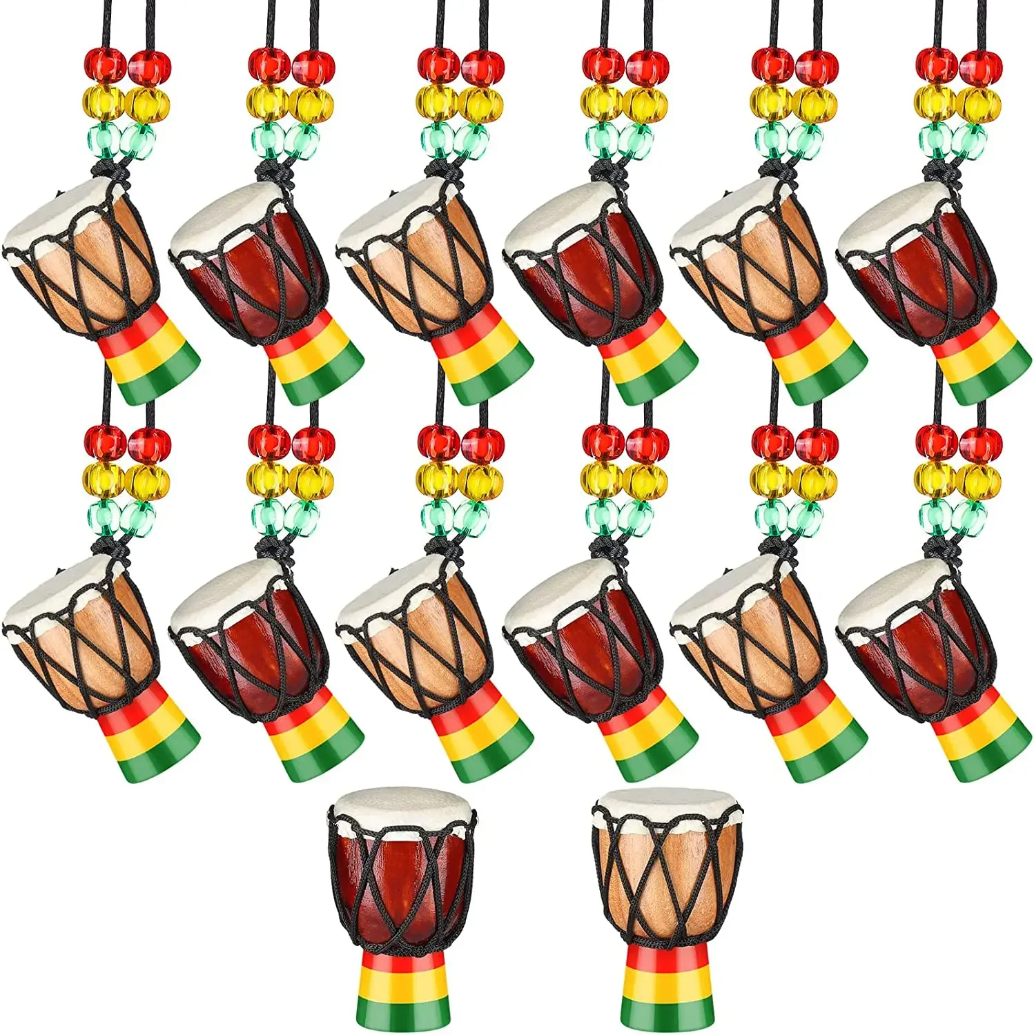 Handmade Wooden Leather Instrument Necklaces Pendant Mini African Drum Musical Instrument Djembe Percussion Neck Jewelry Gift
Handmade Wooden Leather Instrument Necklaces Pendant Mini African Drum Musical Instrument Djembe Percussion Neck Jewelry Gift