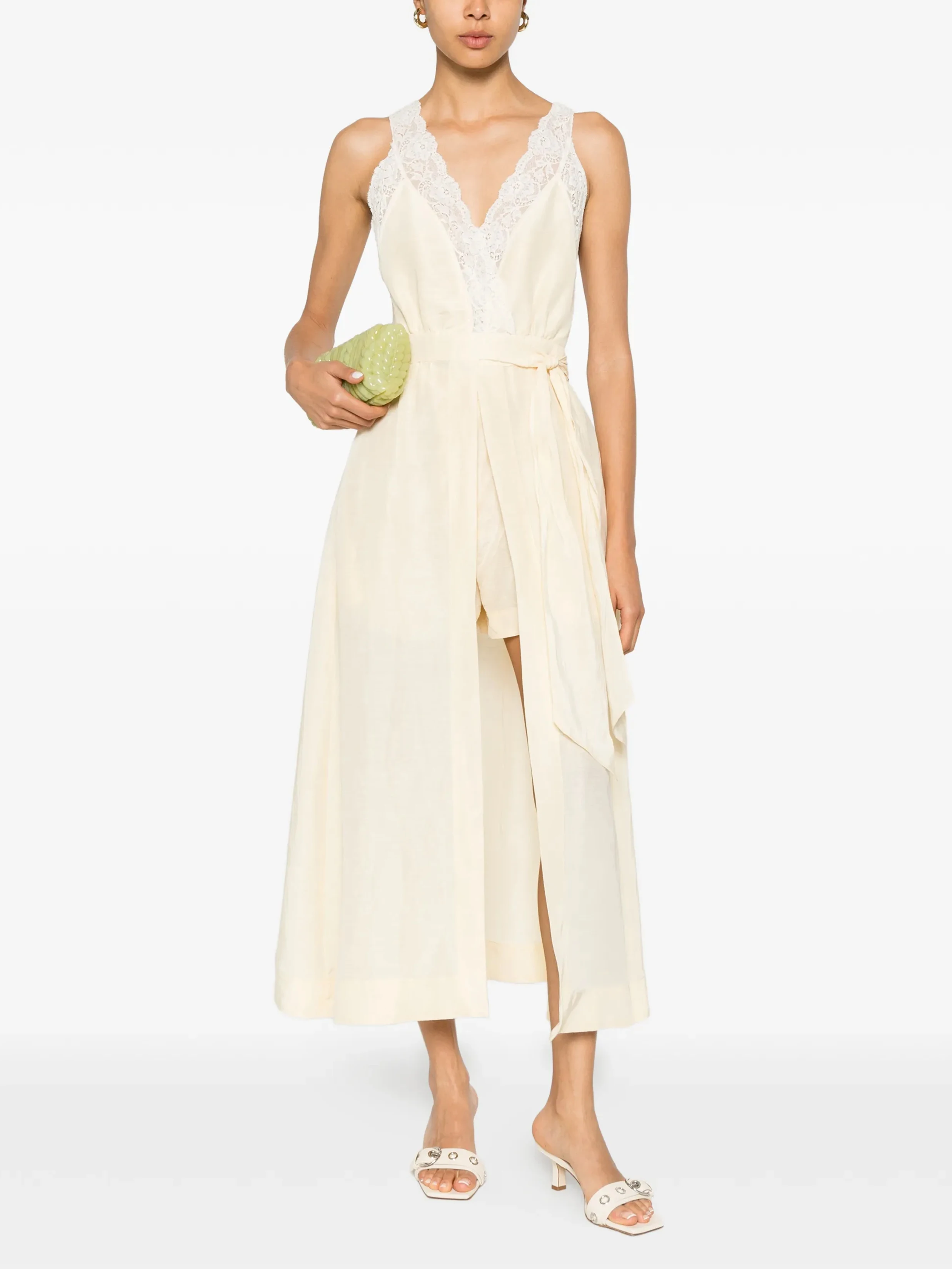 Elegant Lace Splice Waist-Cinching V-neck Sleeveless Dress Chic Summer New Arrival for Women City Commute A-line Skirt
Elegant Lace Splice Waist-Cinching V-neck Sleeveless Dress Chic Summer New Arrival for Women City Commute A-line Skirt