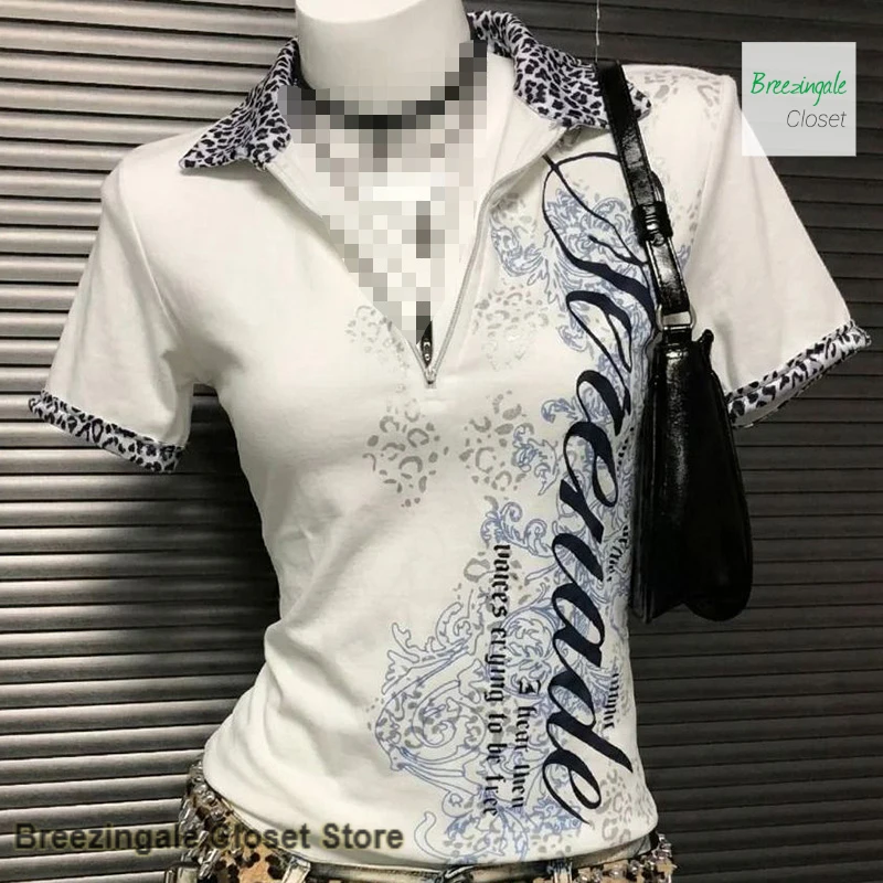Korean style fashion subculture Millennium Leopard Spice Girl White retro short-sleeved T-shirt female summer slim casual top
Korean style fashion subculture Millennium Leopard Spice Girl White retro short-sleeved T-shirt female summer slim casual top