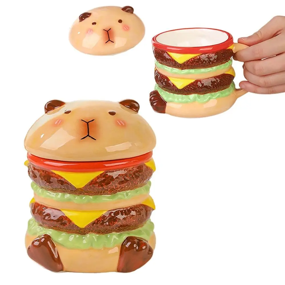 Large Opening Capybara Hamburger Cup Cartoon Large Capacity Capybara Water Cup with Lid Comfortable Grip Anti-scald
Large Opening Capybara Hamburger Cup Cartoon Large Capacity Capybara Water Cup with Lid Comfortable Grip Anti-scald