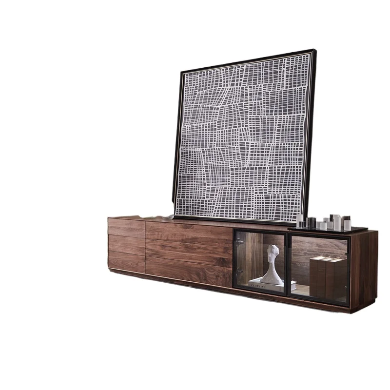 Solid wood TV cabinet, modern light luxury high-end TV cabinet, black walnut living room furniture
Solid wood TV cabinet, modern light luxury high-end TV cabinet, black walnut living room furniture
