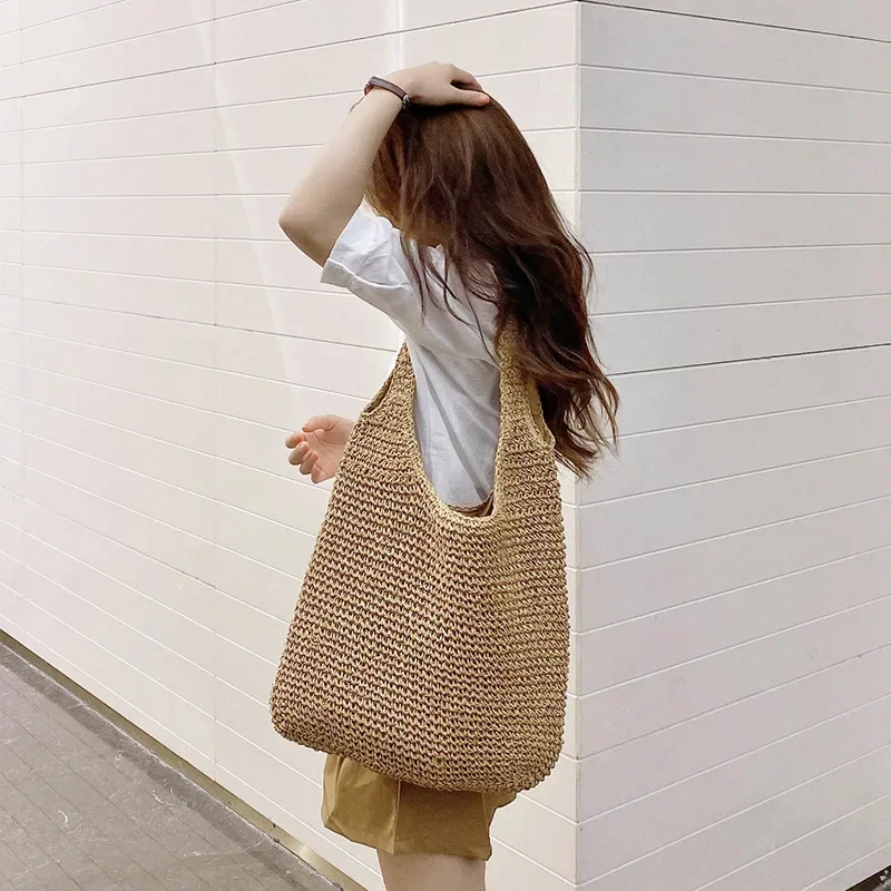 Fashion Straw Women Shoulder Bags Paper Woven Female Handbags Large Capacity Summer Beach Straw Bags Casual Tote Purses
Fashion Straw Women Shoulder Bags Paper Woven Female Handbags Large Capacity Summer Beach Straw Bags Casual Tote Purses