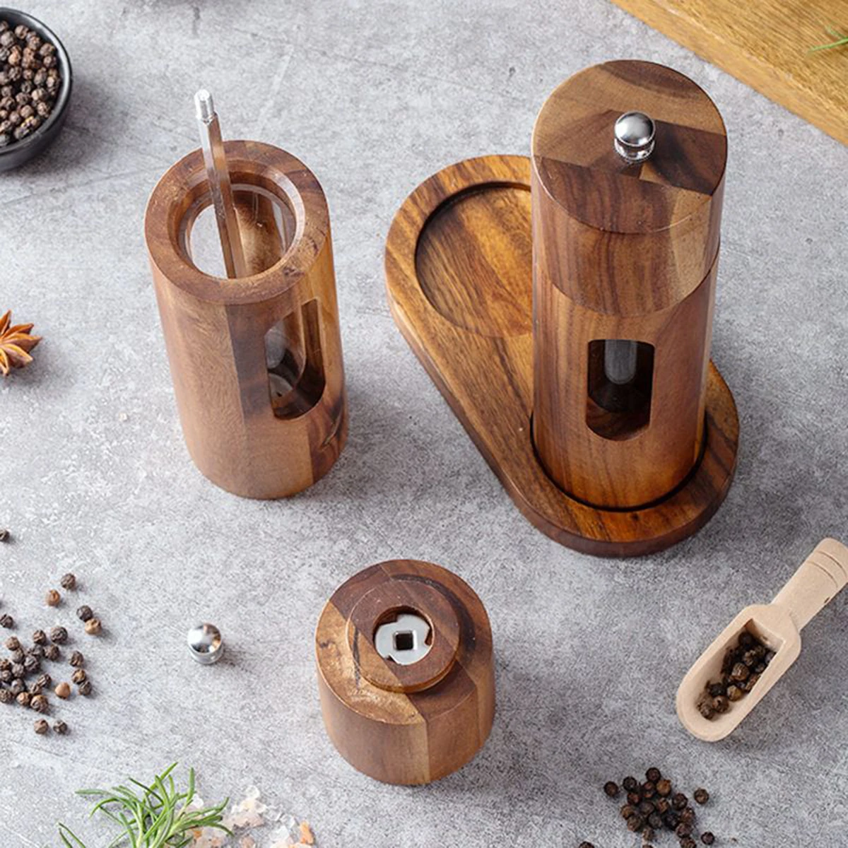 Natural Wood Pepper Grinder Manual - Adjustable Coarseness Sea Salt Grinder, Wooden Spice Mill Shaker for Home & Restaurant
Natural Wood Pepper Grinder Manual - Adjustable Coarseness Sea Salt Grinder, Wooden Spice Mill Shaker for Home & Restaurant