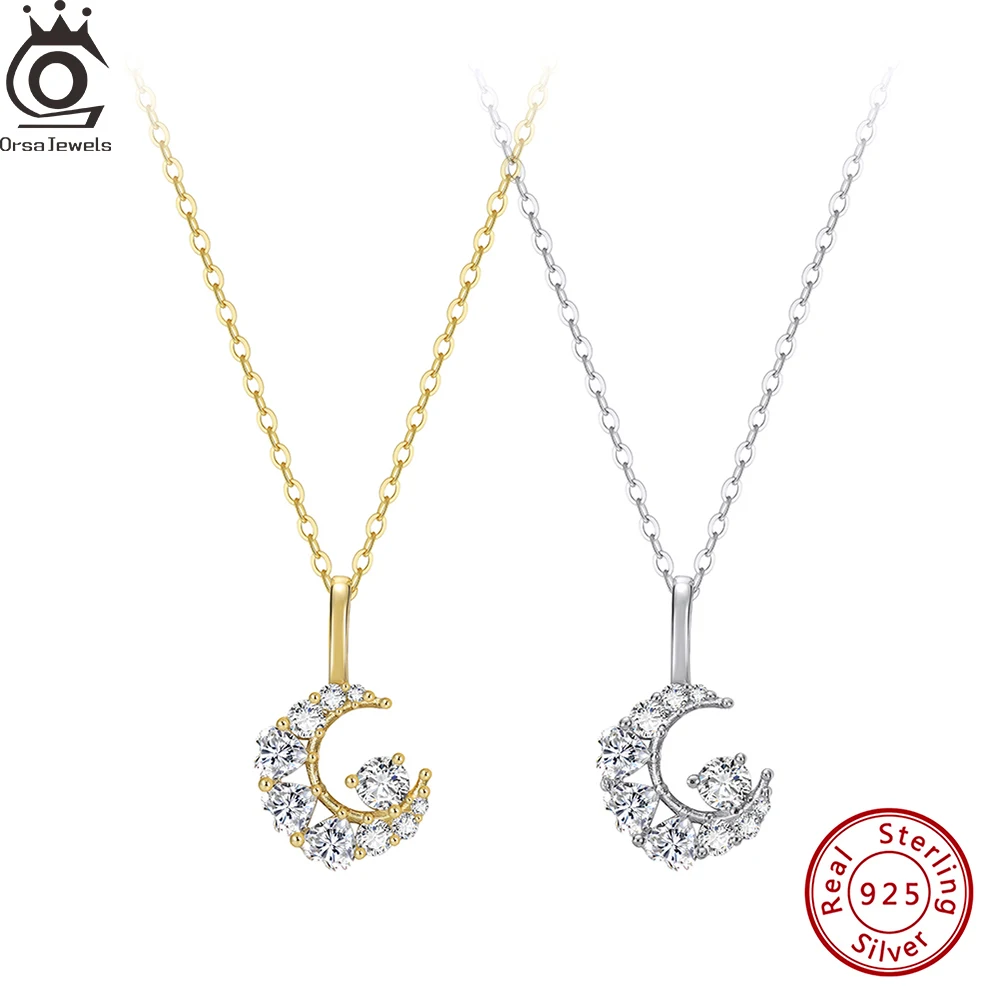 ORSA JEWELS Fashion 925 Sterling Silver Zircon Moon Pendant Choker Necklace Shiny CZ Set Classic Party Birthday Jewelry SN355
ORSA JEWELS Fashion 925 Sterling Silver Zircon Moon Pendant Choker Necklace Shiny CZ Set Classic Party Birthday Jewelry SN355