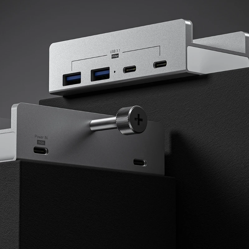10Gbps USB C USB Hub 4 Ports Aluminum USB 3.1 Docking Hub Clamp for Desk 601D
10Gbps USB C USB Hub 4 Ports Aluminum USB 3.1 Docking Hub Clamp for Desk 601D