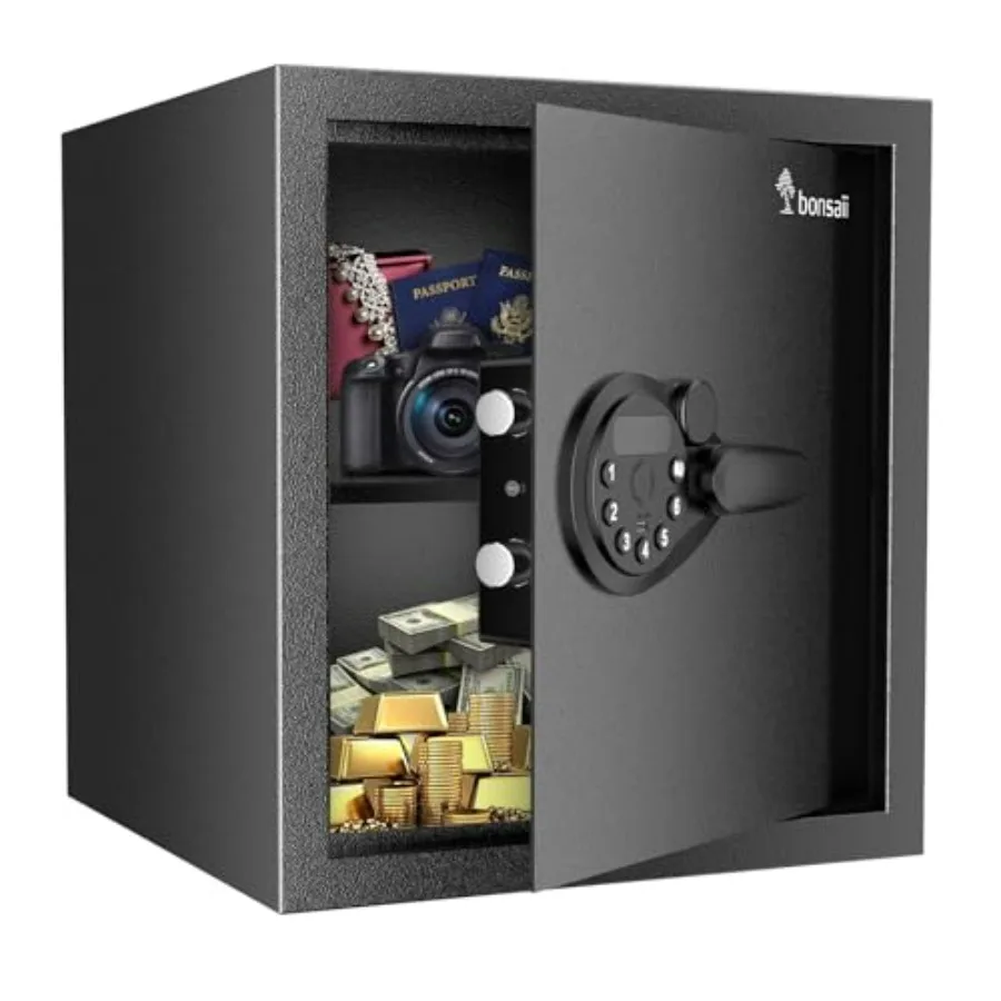 Security Safe Box, 1.2 Cubic Feet Large Document Safe Box, New Type of Digital Keypad Lock, Removable Shelf for Money, Jewelry
Security Safe Box, 1.2 Cubic Feet Large Document Safe Box, New Type of Digital Keypad Lock, Removable Shelf for Money, Jewelry