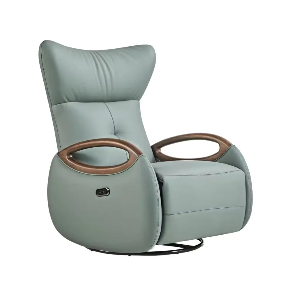 Electric single recliner sofa, leather swivel adjustable telescopic curved armrest sofa, wooden living room rocking chair
Electric single recliner sofa, leather swivel adjustable telescopic curved armrest sofa, wooden living room rocking chair