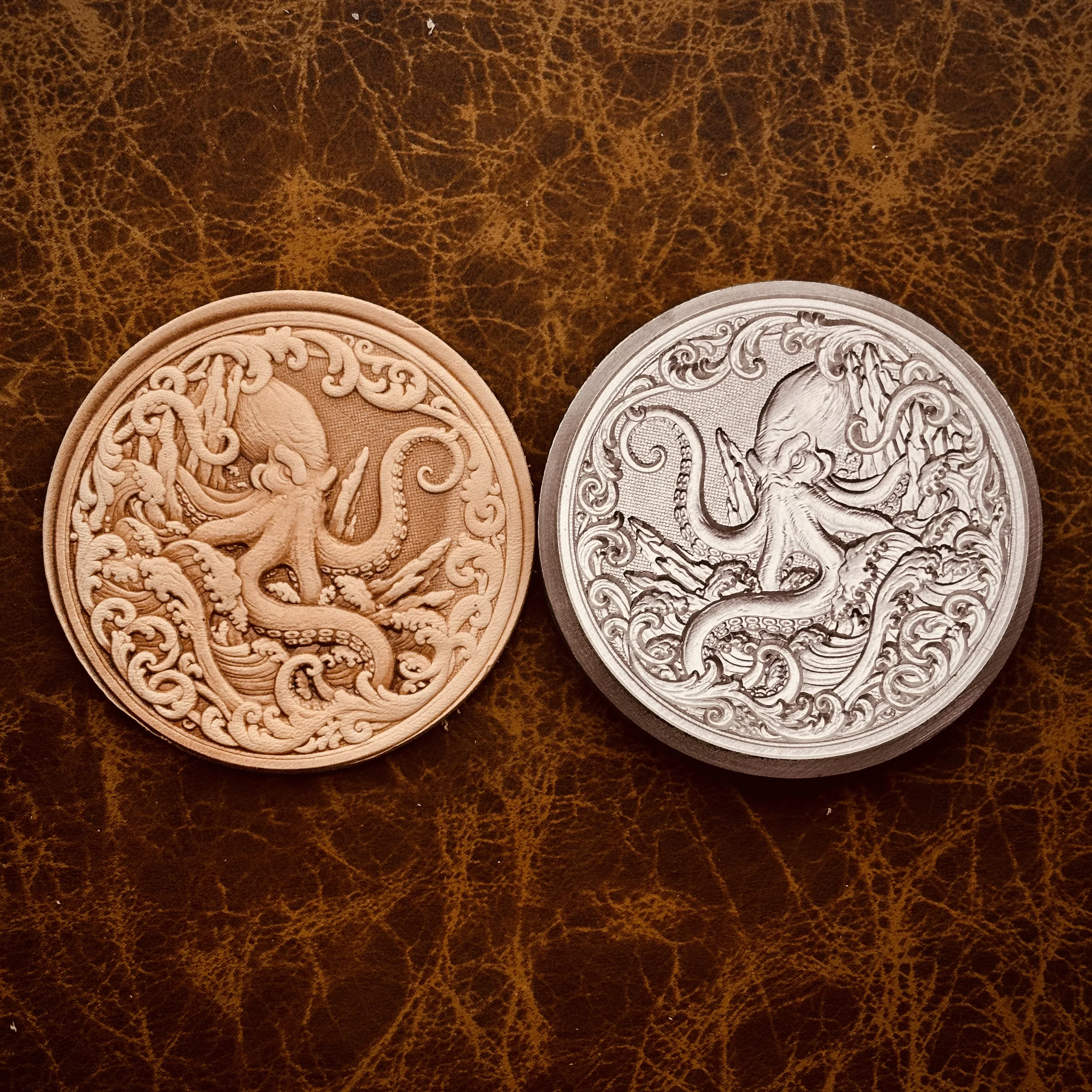 3D Octopus Kraken LOGO Leather Carving Mold Embossing Stamps Aluminum Alloy Shaping Stamper Leather Craft Tools Pressing
3D Octopus Kraken LOGO Leather Carving Mold Embossing Stamps Aluminum Alloy Shaping Stamper Leather Craft Tools Pressing