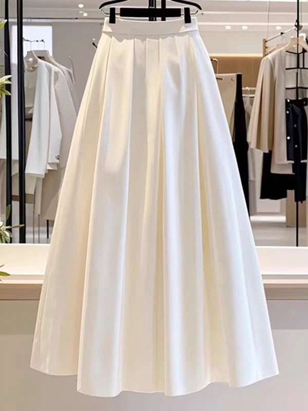 White Pleated Skirt Women's Summer New High Waist A-Line Midi Skirt Commute Style Korean Version Casual Scenarios
White Pleated Skirt Women's Summer New High Waist A-Line Midi Skirt Commute Style Korean Version Casual Scenarios