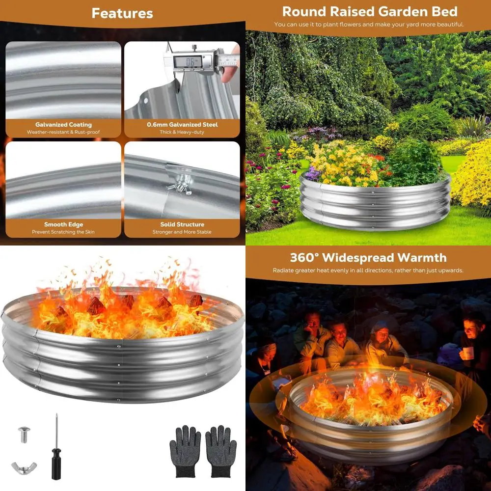 Кольцо для костровой чаши из оцинкованной стали, 60 дюймов (152 см), серебристое, для улицы, диаметр 5 футов (152 см), идеально подходит для двора и кемпинга
Кольцо для костровой чаши из оцинкованной стали, 60 дюймов (152 см), серебристое, для улицы, диаметр 5 футов (152 см), идеально подходит для двора и кемпинга