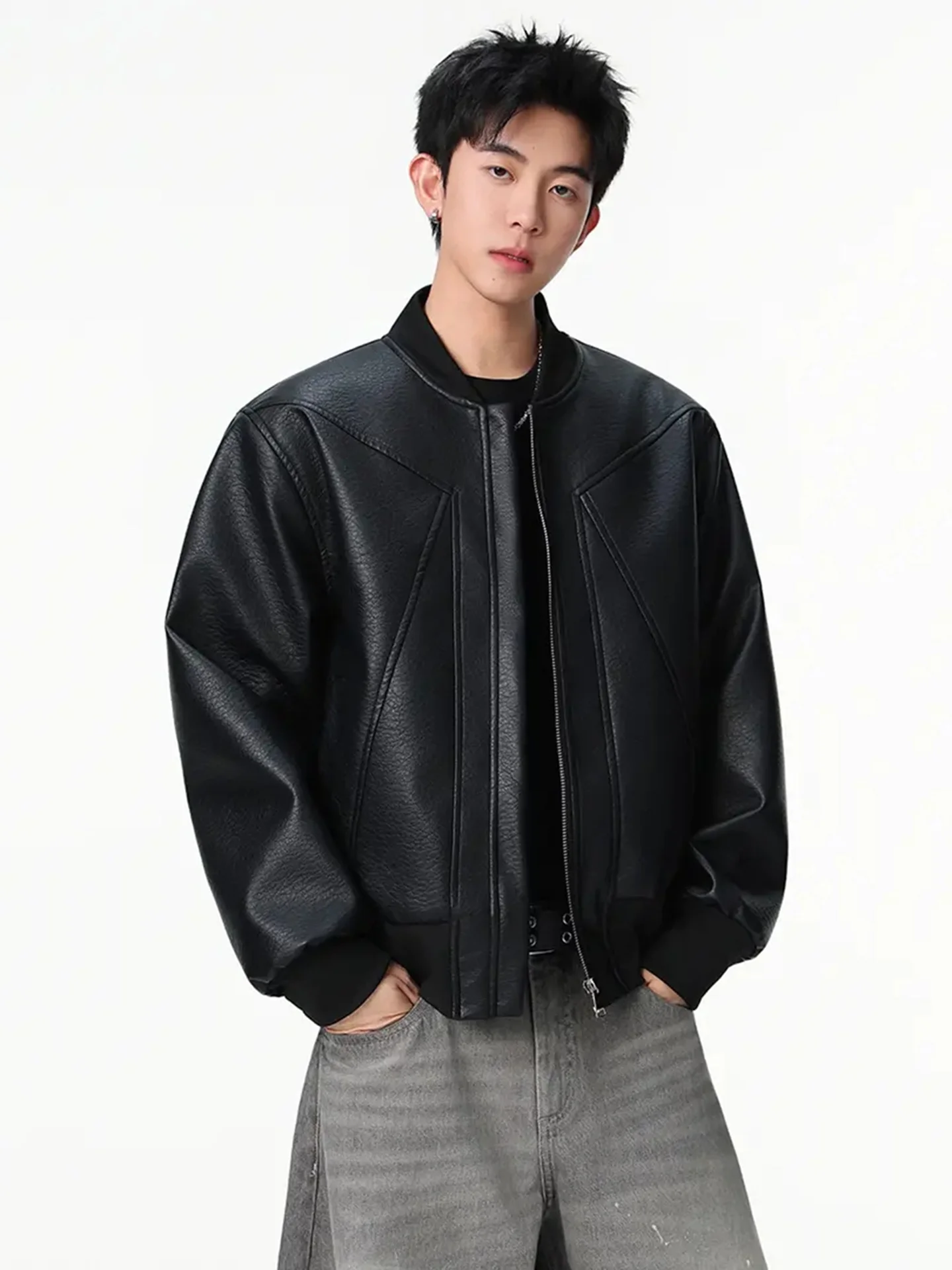 Bla Leather Jaet Men's Sle Autumn High Sensation Boxy ort Motorcycle Jaet American Baseball orm Loose Fit Polye...
Bla Leather Jaet Men's Sle Autumn High Sensation Boxy ort Motorcycle Jaet American Baseball orm Loose Fit Polye...