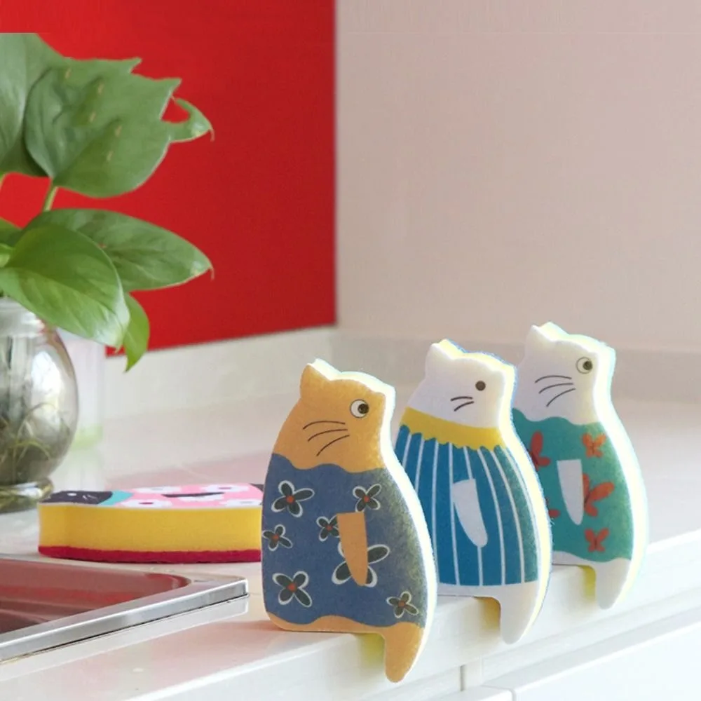 2pcs Cute Cat Dishwashing Sponge Double-Sided Cleaning Spongs Household Scouring Pad Kitchen Wipe Dishwashing Cloth
2pcs Cute Cat Dishwashing Sponge Double-Sided Cleaning Spongs Household Scouring Pad Kitchen Wipe Dishwashing Cloth