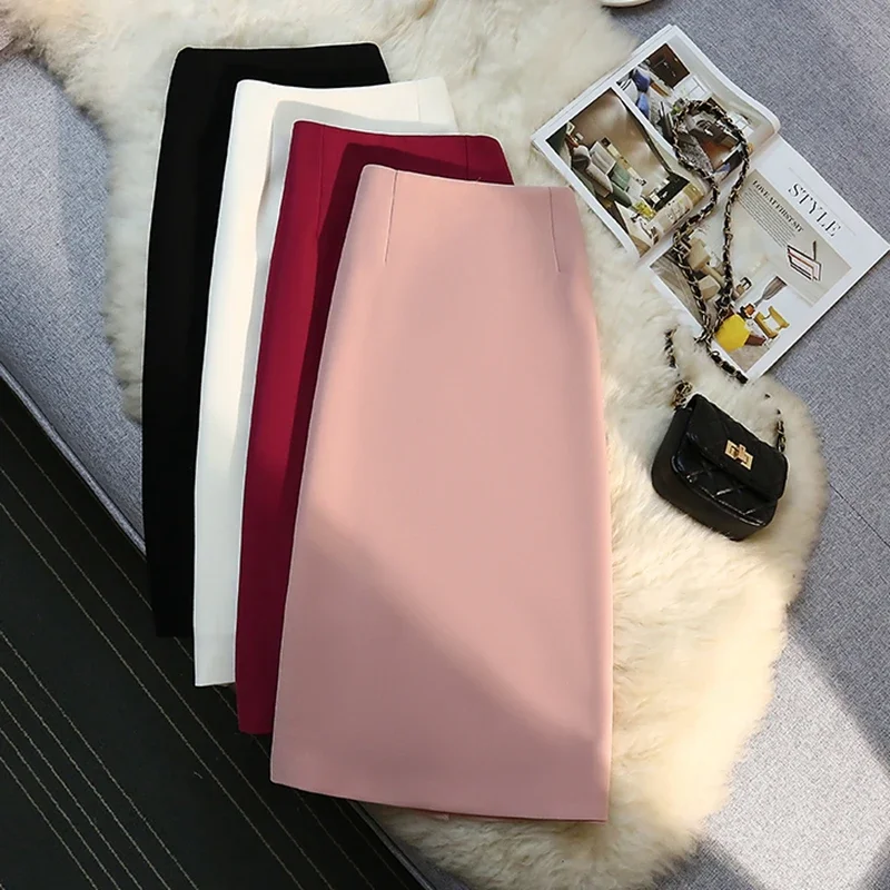 Summer Straight Skirt Women's Korean Fashion Black White High Waist Split Office Ladies Work Midi Long Skirt Clothing L534
Summer Straight Skirt Women's Korean Fashion Black White High Waist Split Office Ladies Work Midi Long Skirt Clothing L534
