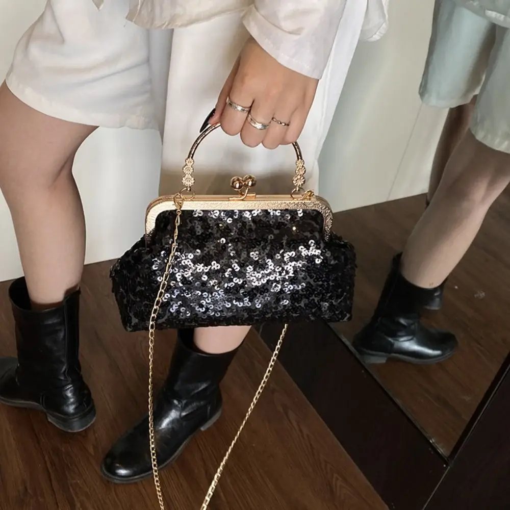 Fashion Elegant Sequins Dinner Handbag Top Handle Luxury Evening Clutch Bag Bling Chain Strap Bridal Banquet Bag Ladies
Fashion Elegant Sequins Dinner Handbag Top Handle Luxury Evening Clutch Bag Bling Chain Strap Bridal Banquet Bag Ladies