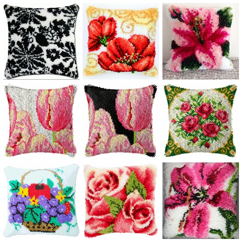 Красочная цветочная серия, крючок-защелка, наборы ковриков, крючок-защелка, подушка для коврика, сделай сам, предварительно напечатанный холст, вязание крючком, рукоделие, поделки для взрослых 
Красочная цветочная серия, крючок-защелка, наборы ковриков, крючок-защелка, подушка для коврика, сделай сам, предварительно напечатанный холст, вязание крючком, рукоделие, поделки для взрослых