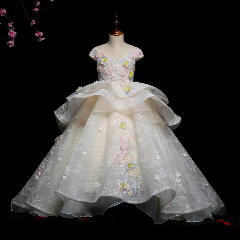 Customized White Flower Girl Dress For Wedding Appliques Sleeveless Floor Length Elegant Kids Birthday First Communion Gown
Customized White Flower Girl Dress For Wedding Appliques Sleeveless Floor Length Elegant Kids Birthday First Communion Gown