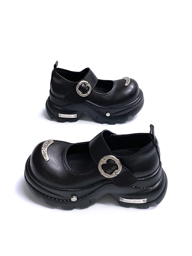 Black Padded Mary Jane Shoes Heightening Design Spring New Style Chunky Heel Thick Bottom Large Head Fashionable Flat Footwear
Black Padded Mary Jane Shoes Heightening Design Spring New Style Chunky Heel Thick Bottom Large Head Fashionable Flat Footwear