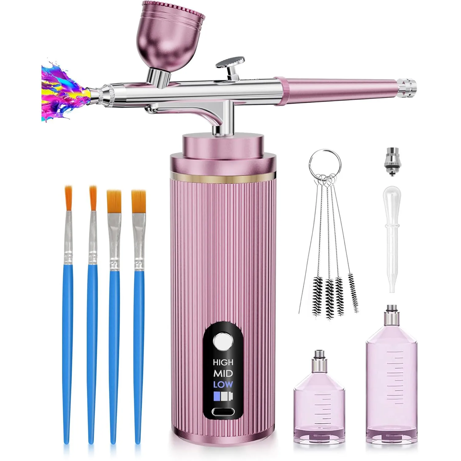 Pink Rechargeable Cordless Airbrush Kit Portable Wireless Airbrush Compressor Set for Nail Art Barber Cake Decoration Makeup And Model Painting
Pink Rechargeable Cordless Airbrush Kit Portable Wireless Airbrush Compressor Set for Nail Art Barber Cake Decoration Makeup And Model Painting