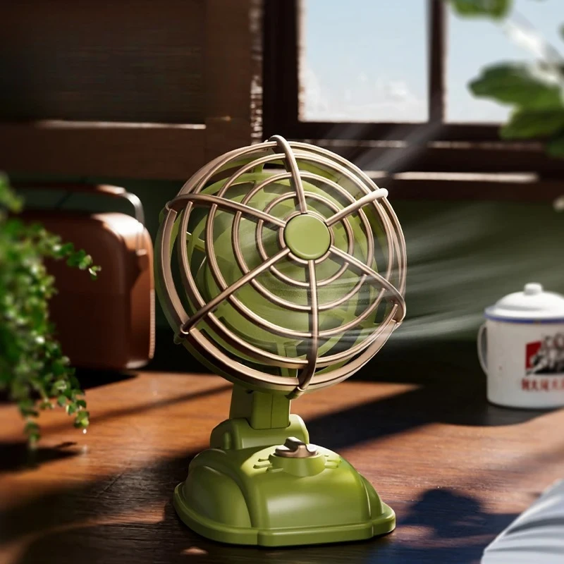 Retro USB Mini Desk Fan Rechargeable Portable Low-Noise Dorm Cooling Fan Compact Silent Table Fan for Personal Use
Retro USB Mini Desk Fan Rechargeable Portable Low-Noise Dorm Cooling Fan Compact Silent Table Fan for Personal Use