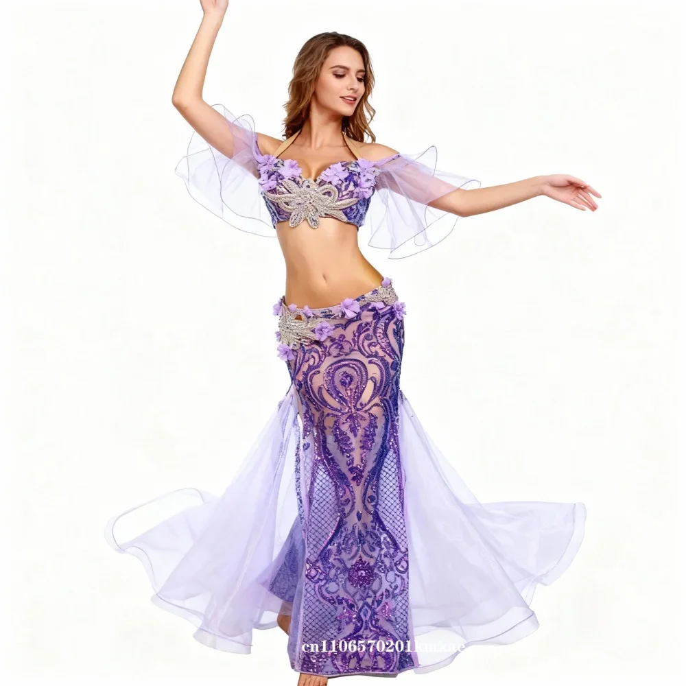 New Purple Belly Dance Outfit, Women 2-Piece Bra & Long Dress, Custom Eastern Dance Costume For Practice & Stage Performance
New Purple Belly Dance Outfit, Women 2-Piece Bra & Long Dress, Custom Eastern Dance Costume For Practice & Stage Performance