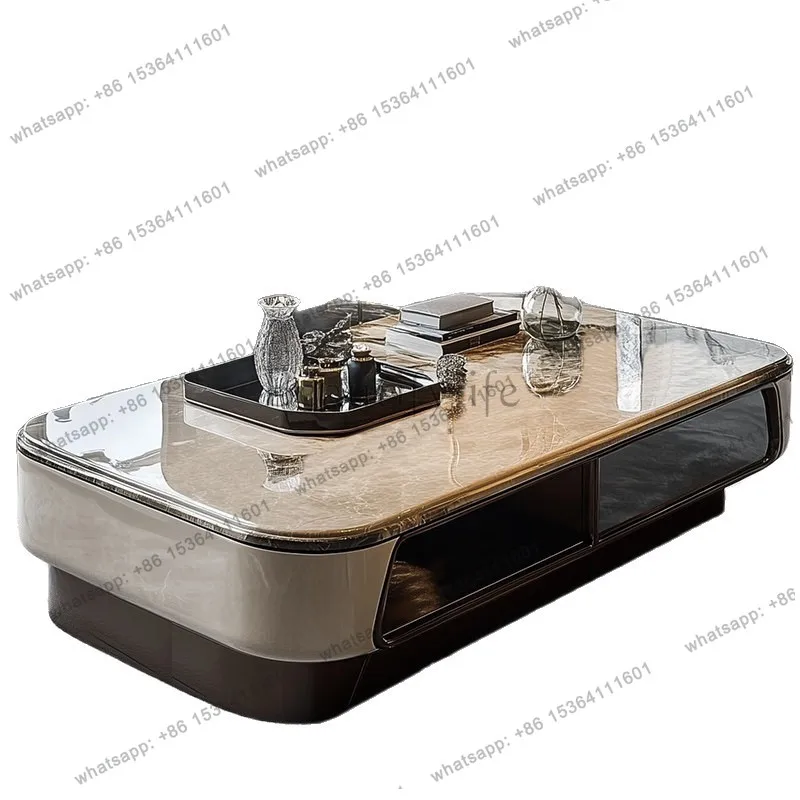 High-end marble coffee table villa large flat floor living room large coffee table with drawers
High-end marble coffee table villa large flat floor living room large coffee table with drawers