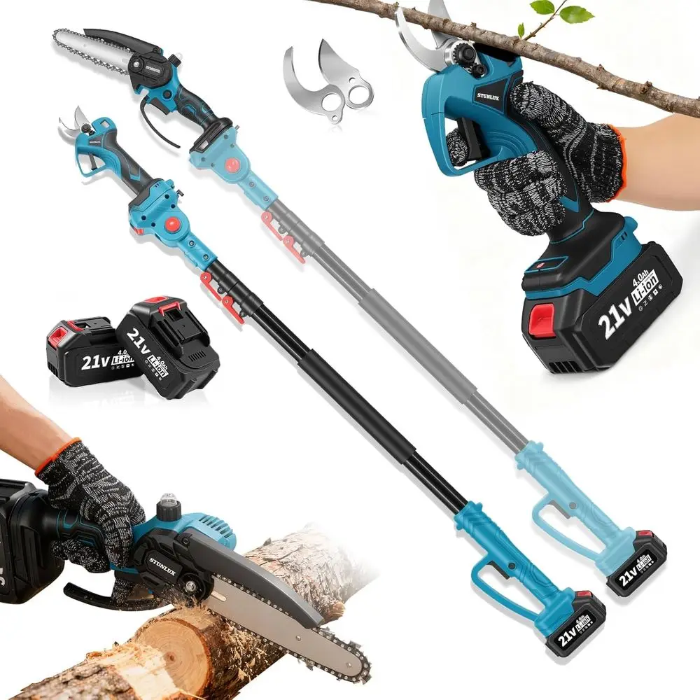 CordlElectric Pole Saw & Pruning Shears Kit, 4-in-1 Tree Trimming Tool with 7T Exble Pole, 6 Inch Branch Cutter, 2×4.0Ah Battery
CordlElectric Pole Saw & Pruning Shears Kit, 4-in-1 Tree Trimming Tool with 7T Exble Pole, 6 Inch Branch Cutter, 2×4.0Ah Battery