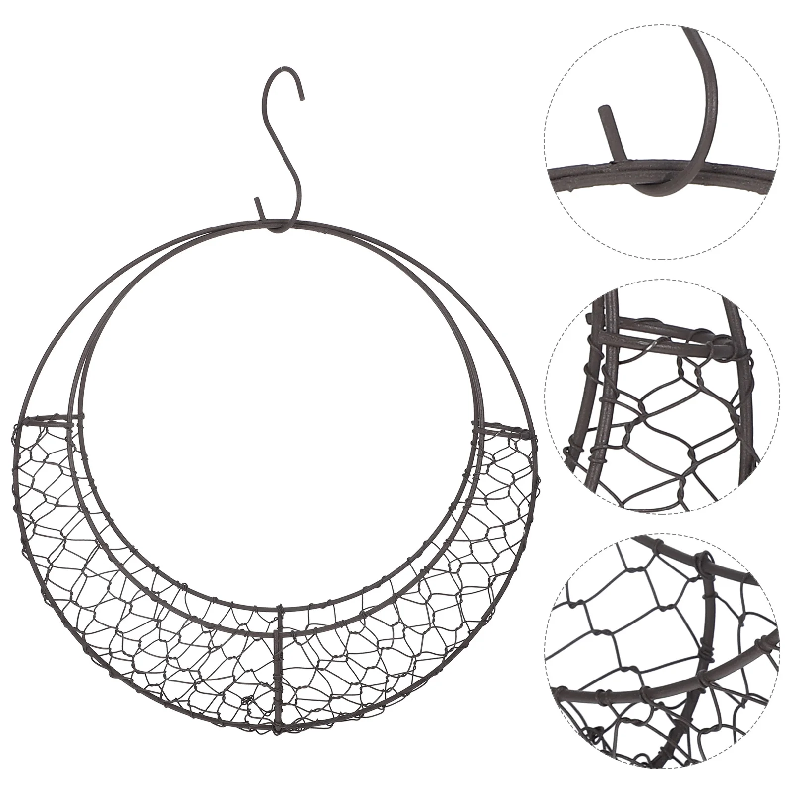 Metal Frame Succulent Pot Moon Shape Iron Wire Wreath Greenery Decor Hanging Basket Flower Decorate
Metal Frame Succulent Pot Moon Shape Iron Wire Wreath Greenery Decor Hanging Basket Flower Decorate