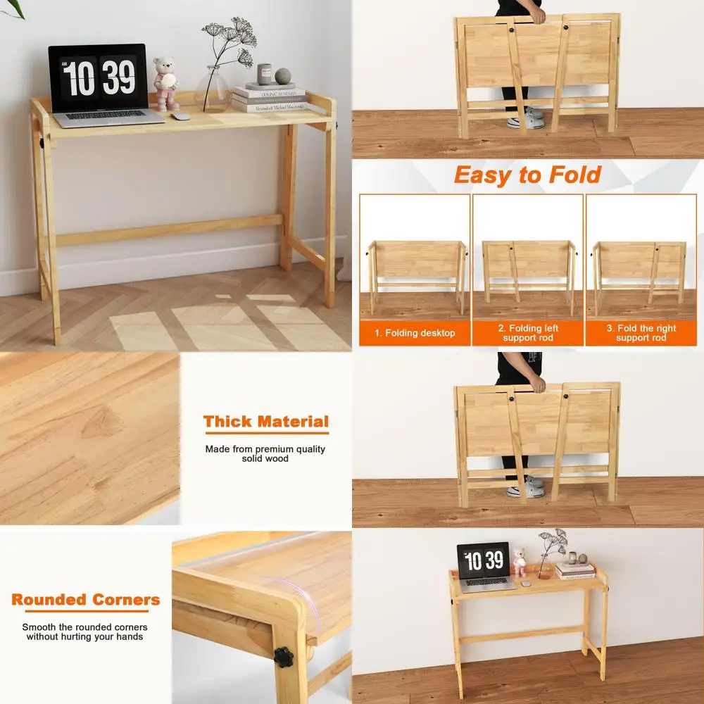 Mid Century Modern 39 Solid Wood Folding Desk: Compact Workstation for Small Spaces, Home Office, Computer, Writing, Study Desk
Mid Century Modern 39 Solid Wood Folding Desk: Compact Workstation for Small Spaces, Home Office, Computer, Writing, Study Desk