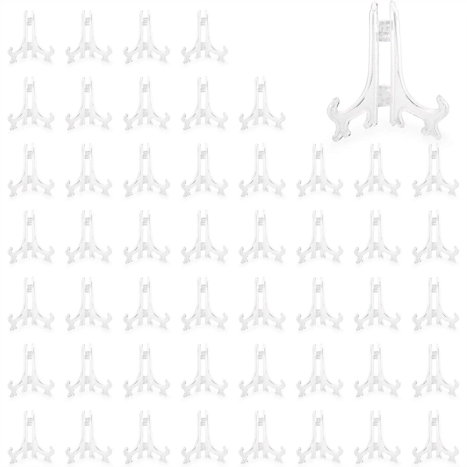 50 Pack 3 Inch Mini Plastic Easel Stands for Small Picture Painting Plate Card Display
50 Pack 3 Inch Mini Plastic Easel Stands for Small Picture Painting Plate Card Display