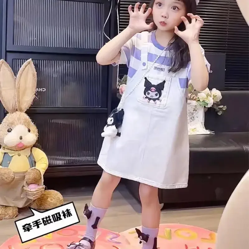 Anime Sanrio Kuromi Summer Girls Dress Set Cartoon Kids Top+Suspender Skirt 2Pic Children Leisure Suit Youth Party Clothes
Anime Sanrio Kuromi Summer Girls Dress Set Cartoon Kids Top+Suspender Skirt 2Pic Children Leisure Suit Youth Party Clothes