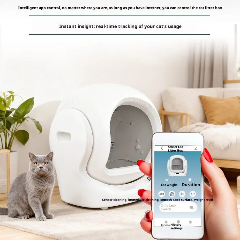 Smart Semi-Enclosed Rolling Self-Cleaning Cat Litter Box, APP Control Odorless Auto Scooper, Electric Kitty Toilet for Indoor Ca
Smart Semi-Enclosed Rolling Self-Cleaning Cat Litter Box, APP Control Odorless Auto Scooper, Electric Kitty Toilet for Indoor Ca