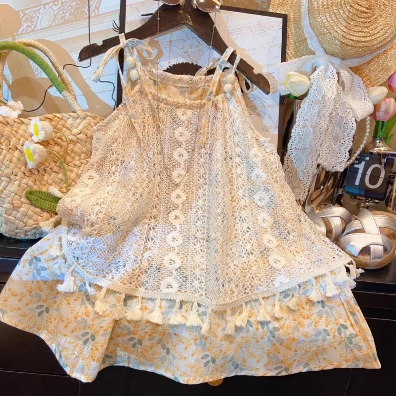 TOY-Girls' Summer Strap Dress2025New Holiday Style Lace Fringe Floral Sweet Two-Piece Dress
TOY-Girls' Summer Strap Dress2025New Holiday Style Lace Fringe Floral Sweet Two-Piece Dress