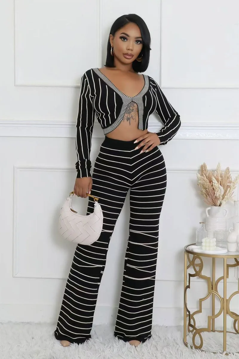 KEXU Striped Streetwear Women's Set Long Sleeve V-neck Cardigan + Wide Leg Pants Elegant Fall Sexy Two 2-Piece Set Outfits
KEXU Striped Streetwear Women's Set Long Sleeve V-neck Cardigan + Wide Leg Pants Elegant Fall Sexy Two 2-Piece Set Outfits