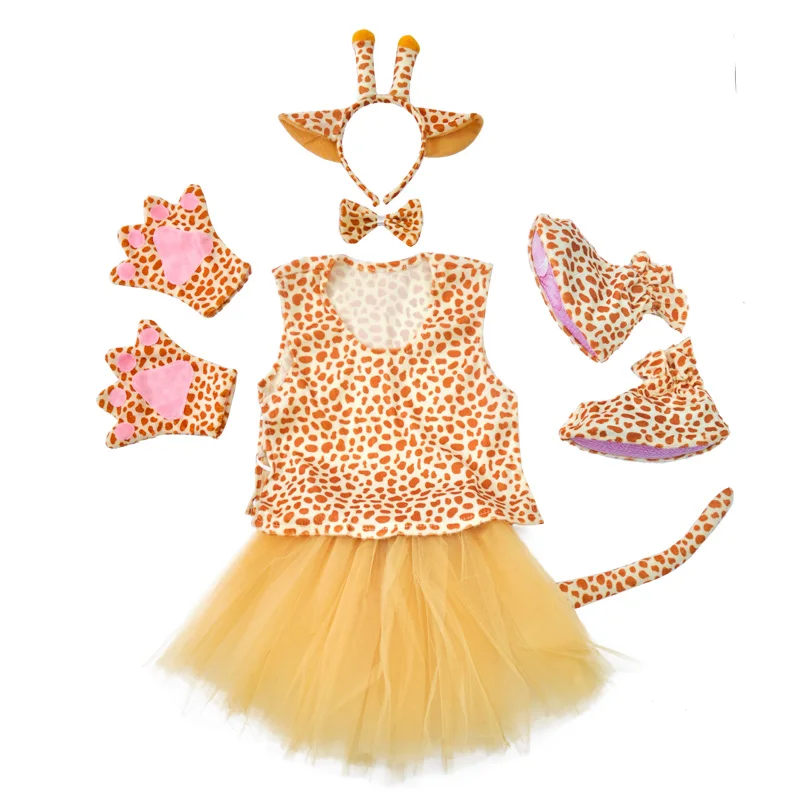 Children's Day Animal Giraffe Cosplay Costume Suits Tutu Dress for Girls Boys Pants with Shoes for Halloween Party
Children's Day Animal Giraffe Cosplay Costume Suits Tutu Dress for Girls Boys Pants with Shoes for Halloween Party