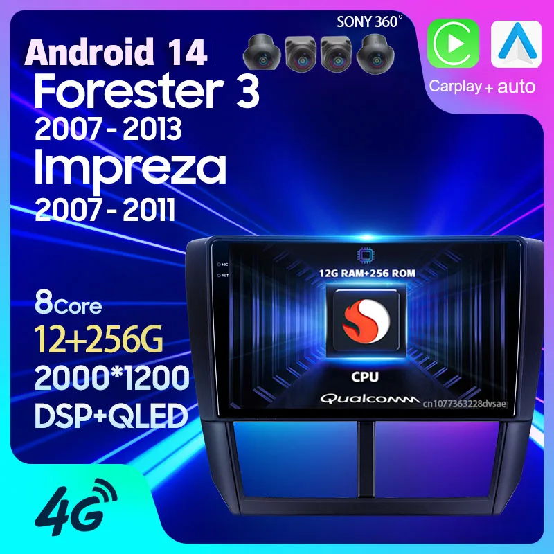 Автомагнитола на Android 14 для Subaru Forester 3 SH 2007-2013, Subaru Impreza GH GE 2007-2011 Carplay, автомобильное мультимедийное стерео видео
Автомагнитола на Android 14 для Subaru Forester 3 SH 2007-2013, Subaru Impreza GH GE 2007-2011 Carplay, автомобильное мультимедийное стерео видео
