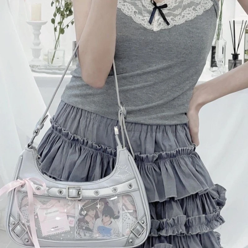 Cute Y2k Womens Shoulder Bag Fashion Elegant Sweet Lolita Jk Ita Bag Transparent Literary Kawaii Exquisite Female Handbag
Cute Y2k Womens Shoulder Bag Fashion Elegant Sweet Lolita Jk Ita Bag Transparent Literary Kawaii Exquisite Female Handbag