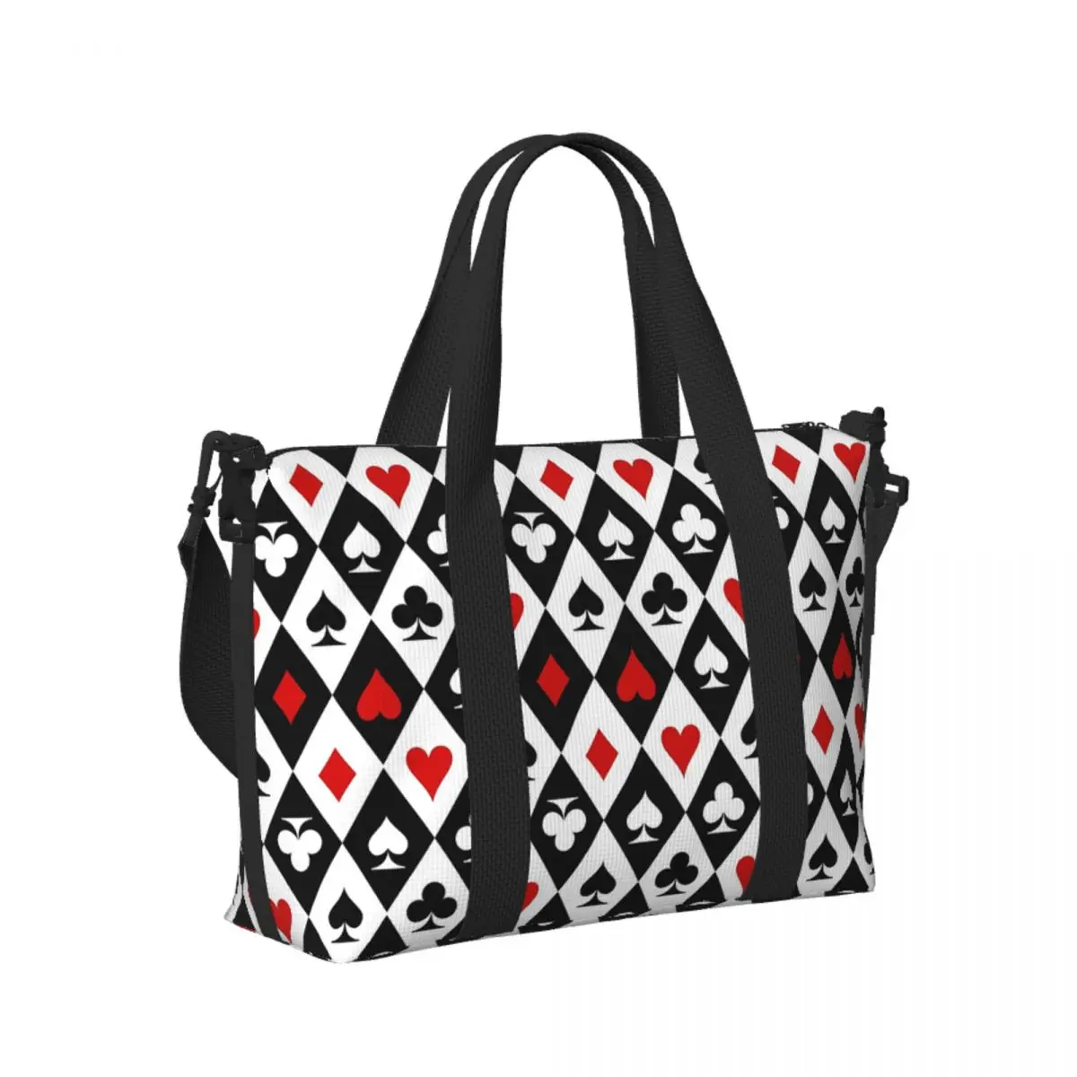 Custom Playing Cards Suit Symbols Beach Travel Bag Large Capacity Tote Bags for Gym Sport Women Shopping Duffle Shoulder Bag
Custom Playing Cards Suit Symbols Beach Travel Bag Large Capacity Tote Bags for Gym Sport Women Shopping Duffle Shoulder Bag