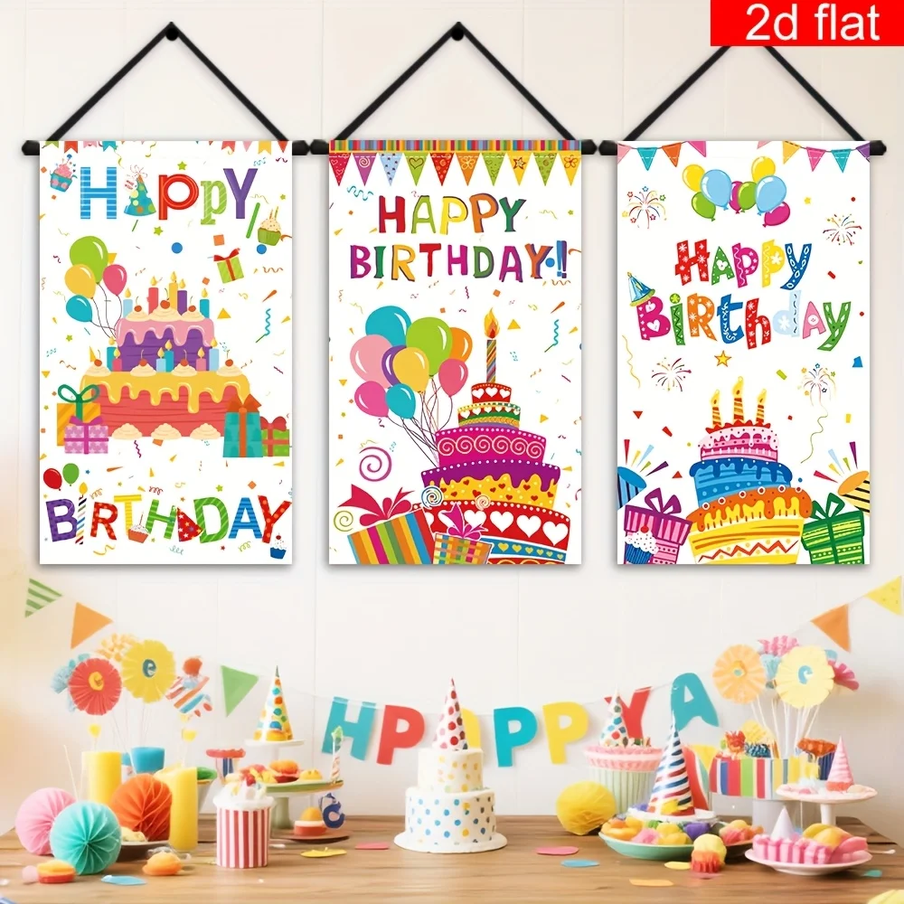 Набор из 3 плоских баннеров на дверь с надписью «С Днем Рождения», красочный полиэстеровый декор в виде торта для детского праздника
Набор из 3 плоских баннеров на дверь с надписью «С Днем Рождения», красочный полиэстеровый декор в виде торта для детского праздника