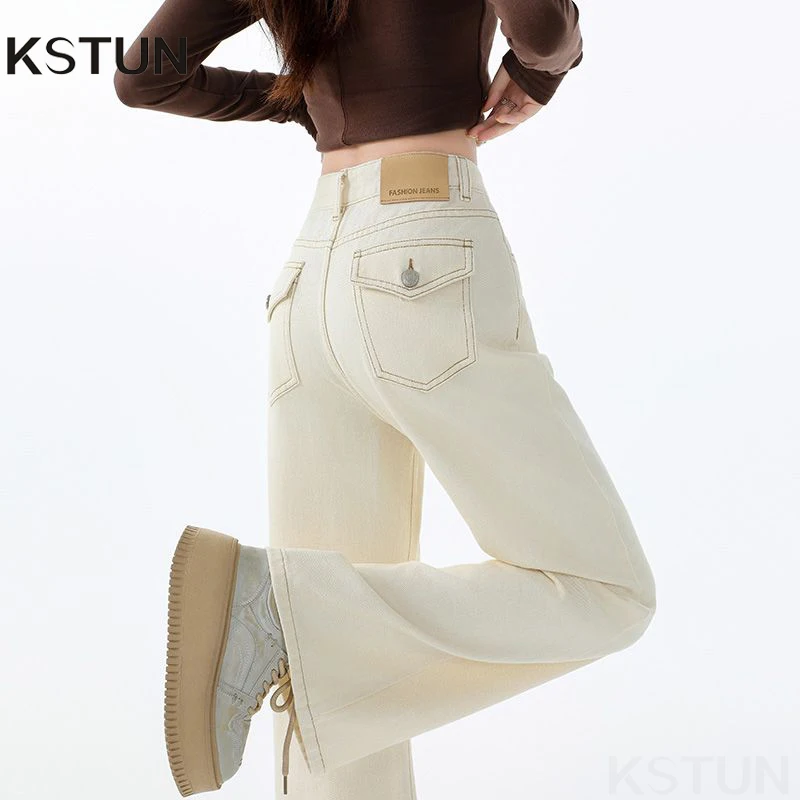 KSTUN женские джинсы из 100% хлопка, бежевые расклешенные брюки, женские брюки с высокой талией, модные джинсы с карманами, популярные джинсы для девочек, новинка
KSTUN женские джинсы из 100% хлопка, бежевые расклешенные брюки, женские брюки с высокой талией, модные джинсы с карманами, популярные джинсы для девочек, новинка