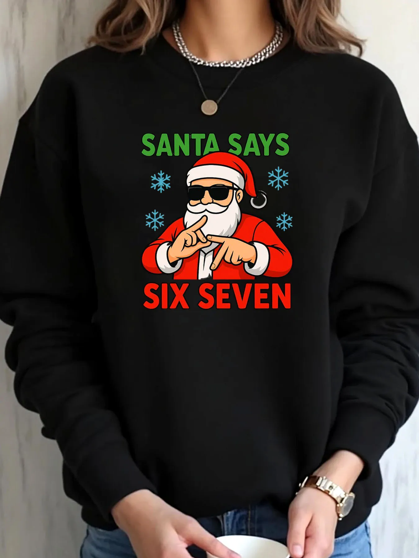 Женская толстовка больших размеров с рождественским принтом Санта-Сесть и семью принтами, верхняя одежда
Женская толстовка больших размеров с рождественским принтом Санта-Сесть и семью принтами, верхняя одежда