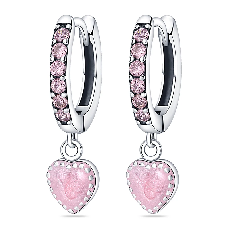 Original 925 Sterling Silver Hoop Earrings Colored Zircon Pink Heart-Shaped Earrings For Women Fine Birthday Jewelry Gifts
Original 925 Sterling Silver Hoop Earrings Colored Zircon Pink Heart-Shaped Earrings For Women Fine Birthday Jewelry Gifts